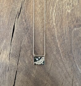 Aili Aili Feather 14K/Wt Diam 16" Postcard Necklace