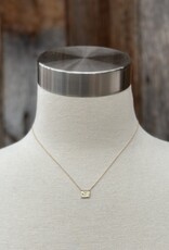 Aili Aili Feather 14K/Wt Diam 16" Postcard Necklace