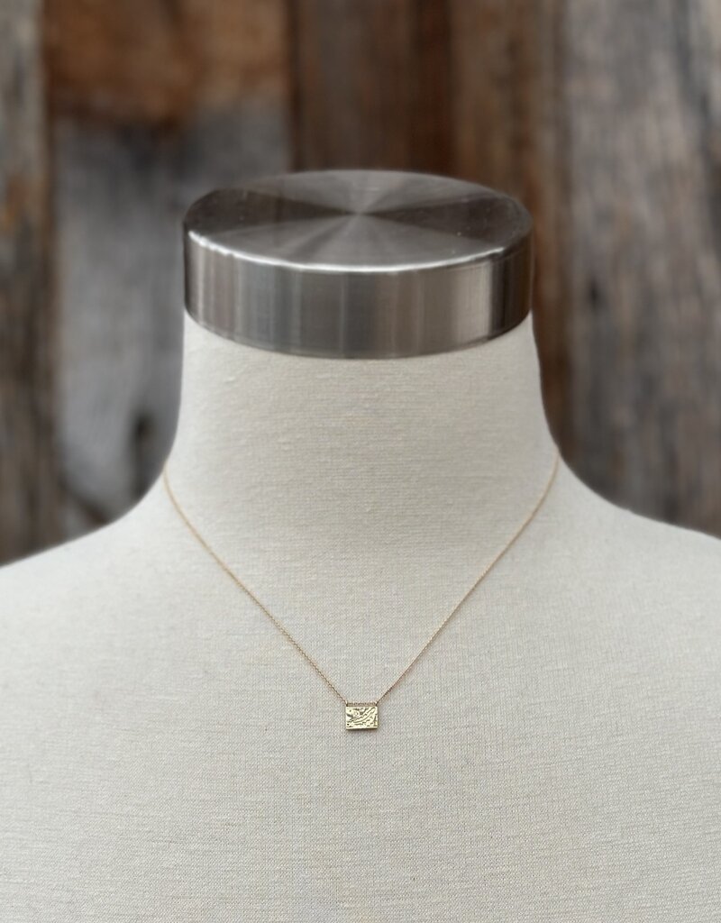Aili Aili Feather 14K/Wt Diam 16" Postcard Necklace