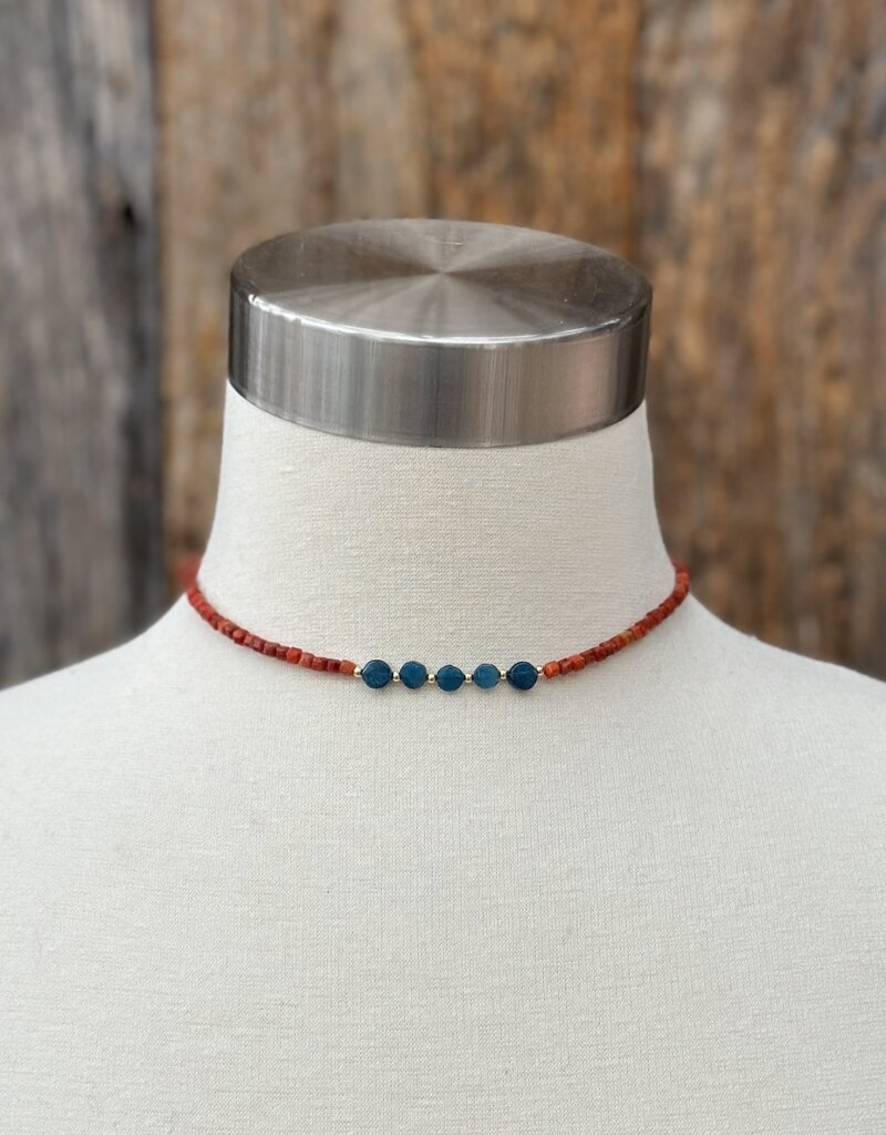 Robin M Designs Robin M 14K Antique Coral & Apatite Necklace 14"