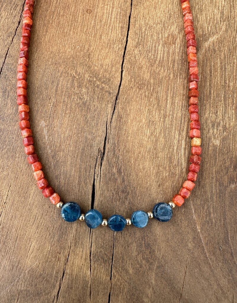 Robin M Designs Robin M 14K Antique Coral & Apatite Necklace 14"