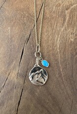 Robin M Designs Robin M 14K Flatirons Pendant & SB Turquoise 18", 1.5"Drop