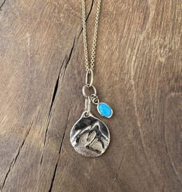 Robin M Designs Robin M 14K Flatirons Pendant & SB Turquoise 18", 1.5"Drop