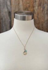 Robin M Designs Robin M 14K Flatirons Pendant & SB Turquoise 18", 1.5"Drop
