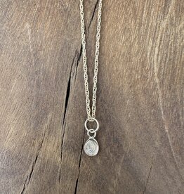Robin M Designs Robin M 14K Oval 1mm Diamond Charm GF Chain 18"