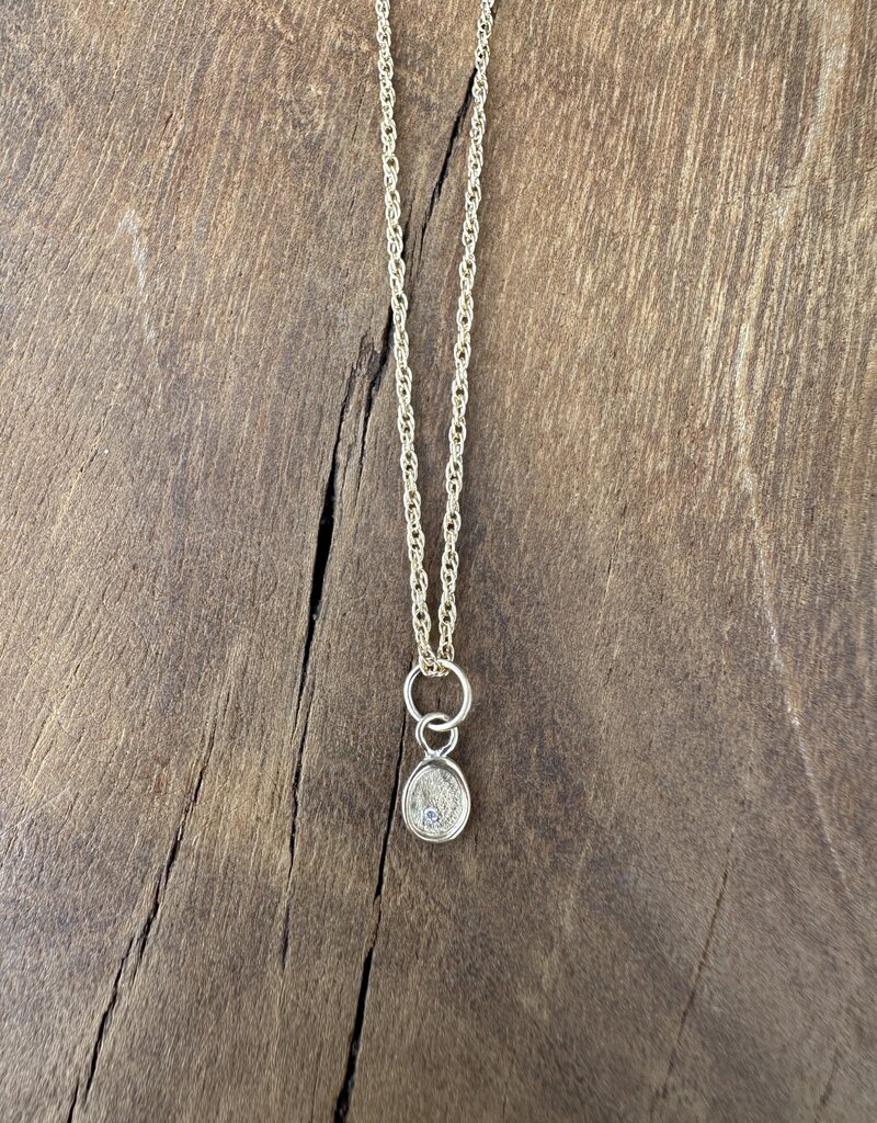 Robin M Designs Robin M 14K Oval 1mm Diamond Charm GF Chain 18"