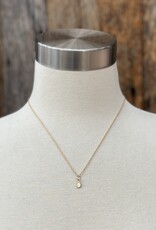 Robin M Designs Robin M 14K Oval 1mm Diamond Charm GF Chain 18"