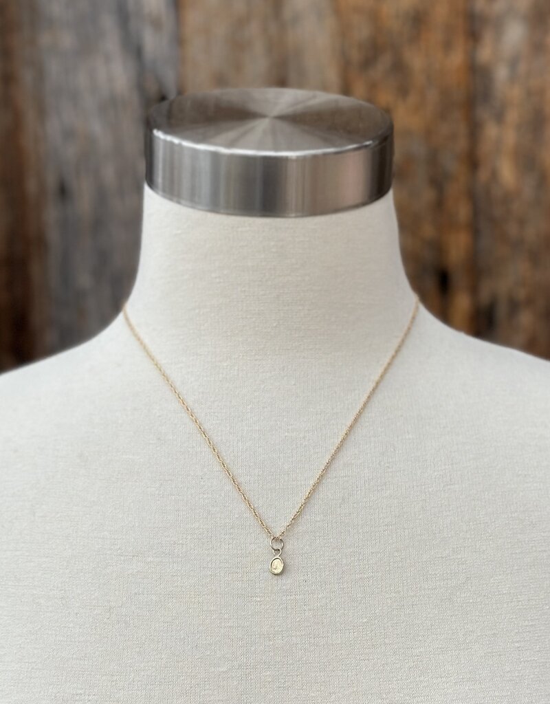 Robin M Designs Robin M 14K Oval 1mm Diamond Charm GF Chain 18"