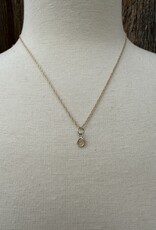 Robin M Designs Robin M 14K Oval 1mm Diamond Charm GF Chain 18"