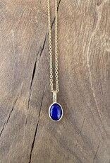 Robin M Designs Robin M 18K Lapis 9x7mm 16" GF Chain Necklace