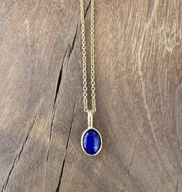 Robin M Designs Robin M 18K Lapis 9x7mm 16" GF Chain Necklace