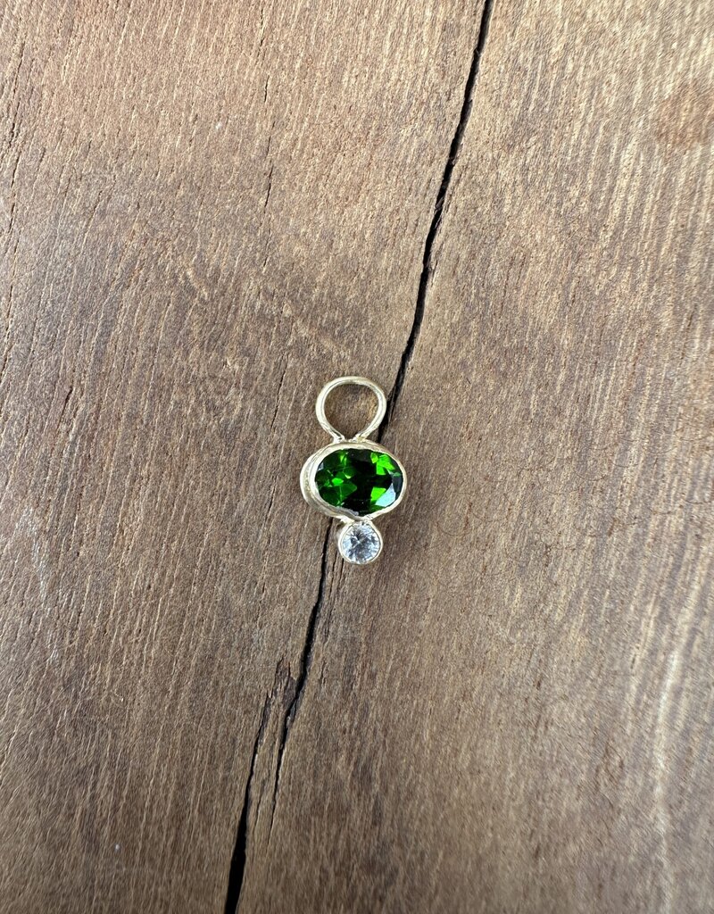 Robin M Designs Robin M Chrome Diopside & White Sapphire Charm 18K