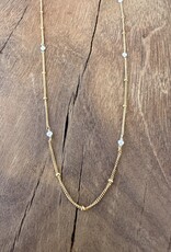 Sabina White Pearl Dot Chain Necklace 18" SN27WPG