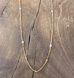 Sabina White Pearl Dot Chain Necklace 18" SN27WPG