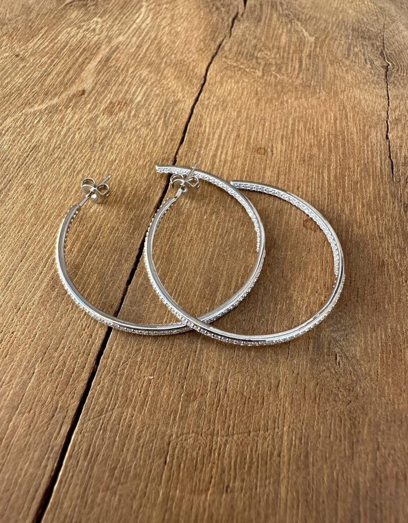 Joy Dravecky Joy Dravecky CZ Whisper Hoop Silver