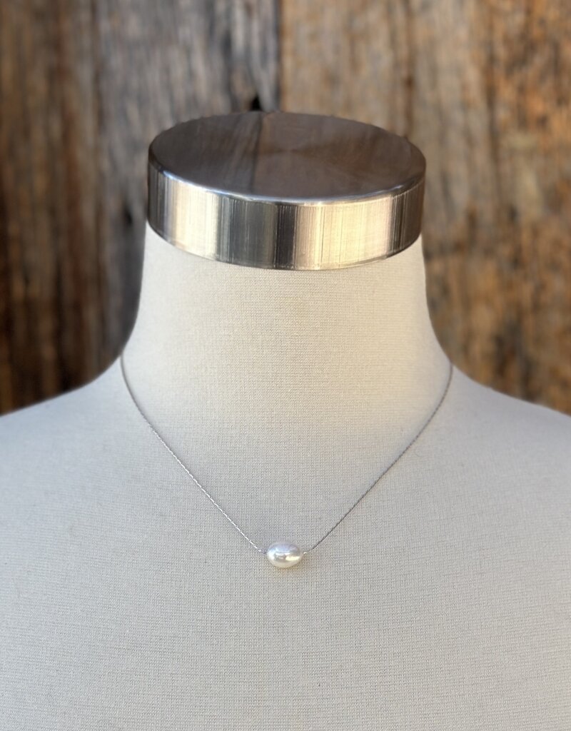 Thatch Thatch Isla Pearl Necklace Rhodium Plated