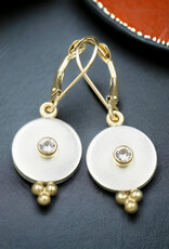 Ashton Handcrafted Jewelry Ashton Lucca Earrings SS Discs w/ 18K & White Sapphires SS Ear Wires