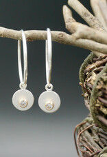 Ashton Handcrafted Jewelry Ashton Perfect Hoops SS w/ White Sapphires in 14K