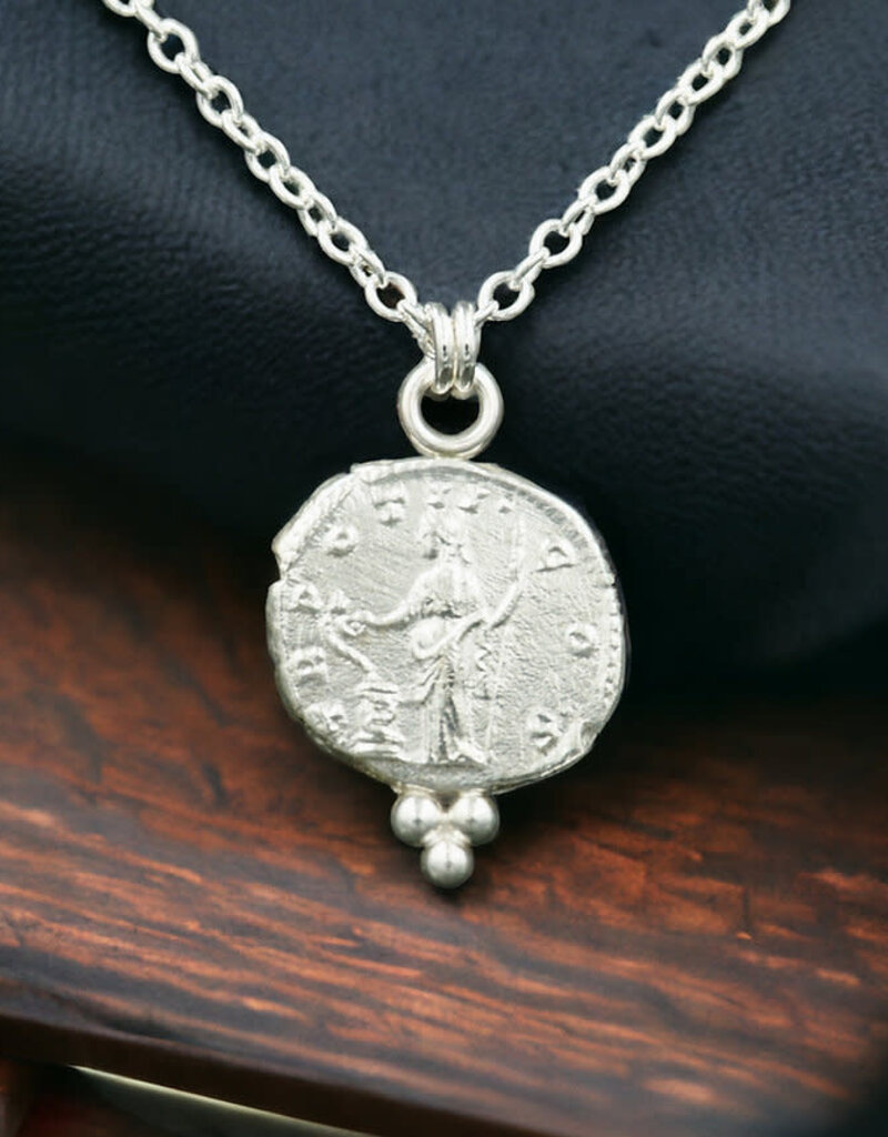 Ashton Handcrafted Jewelry Ashton Salus Coin w/ Silver Balls Necklace SS