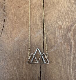 Sabina 3 Peaks Gold & Silver Mountain Necklace GF Chain