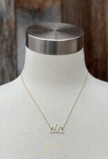 Sabina 3 Peaks Gold & Silver Mountain Necklace GF Chain