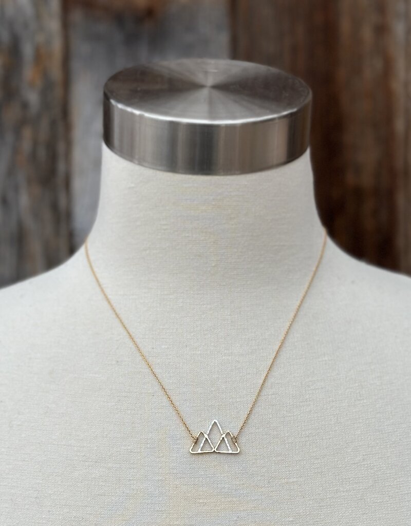 Sabina 3 Peaks Gold & Silver Mountain Necklace GF Chain