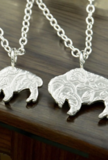 Ashton Handcrafted Jewelry Ashton SS Medium Fiore Texture Buffalo Necklace