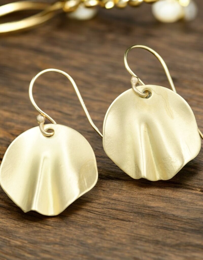 Ashton Handcrafted Jewelry Ashton 18K Gold Wave Earrings Medium