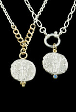 Ashton Handcrafted Jewelry Ashton Salus Coin w/ 18K Gold Balls Necklace