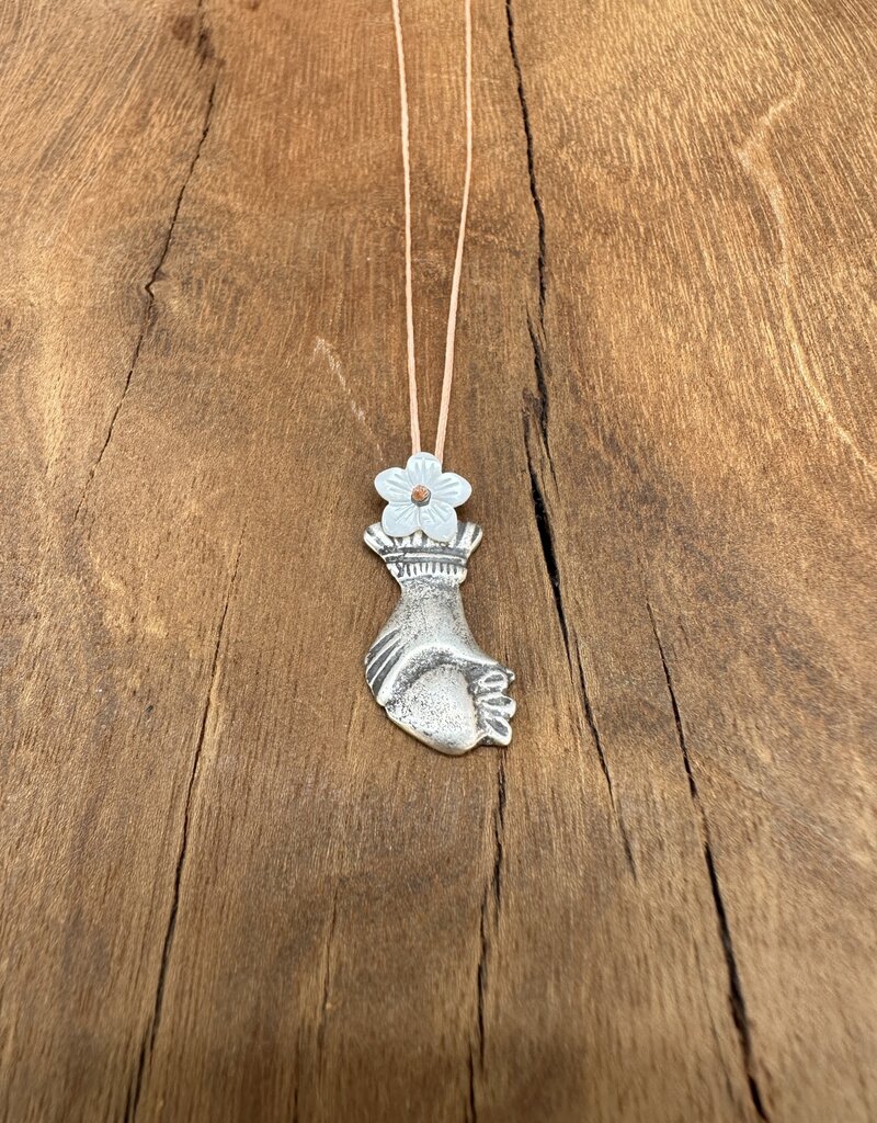 River Song Jewelry River Song Sterling Silver Heart in Hand Milagro Necklace