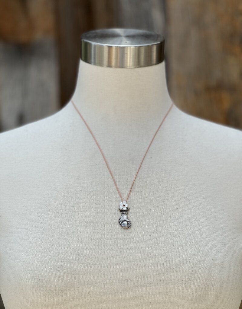 River Song Jewelry River Song Sterling Silver Heart in Hand Milagro Necklace
