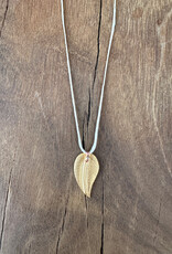 River Song Jewelry River Song Curved Golden Leaf Necklace 24K GV