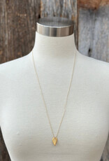 River Song Jewelry River Song Curved Golden Leaf Necklace 24K GV