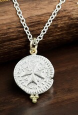 Ashton Handcrafted Jewelry Ashton Maltese Cross Coin SS & 18K Gold Necklace