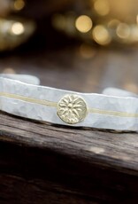 Ashton Handcrafted Jewelry Ashton Gambrion Star Coin Cuff Bracelet SS & 18K Gold