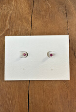 Robin M Designs Robin M 14K Pink Sapphire Shield Post Earrings (removable)
