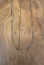 Elizabeth Nicole Elizabeth Nicole N58 3 GF Hearts on OX/SS Chain 17"