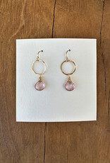 Elizabeth Nicole Elizabeth Nicole Pink Amethyst Hoop Drops GF E203