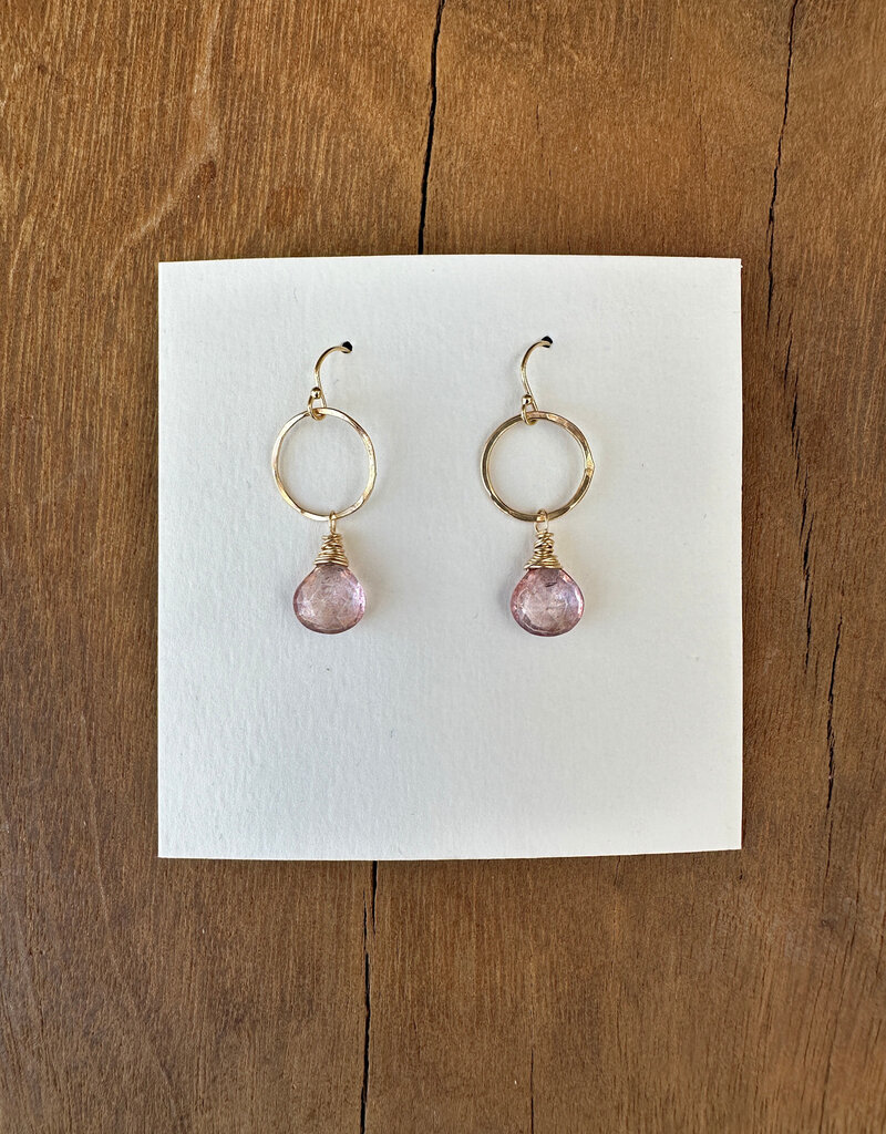 Elizabeth Nicole Elizabeth Nicole Pink Amethyst Hoop Drops GF E203