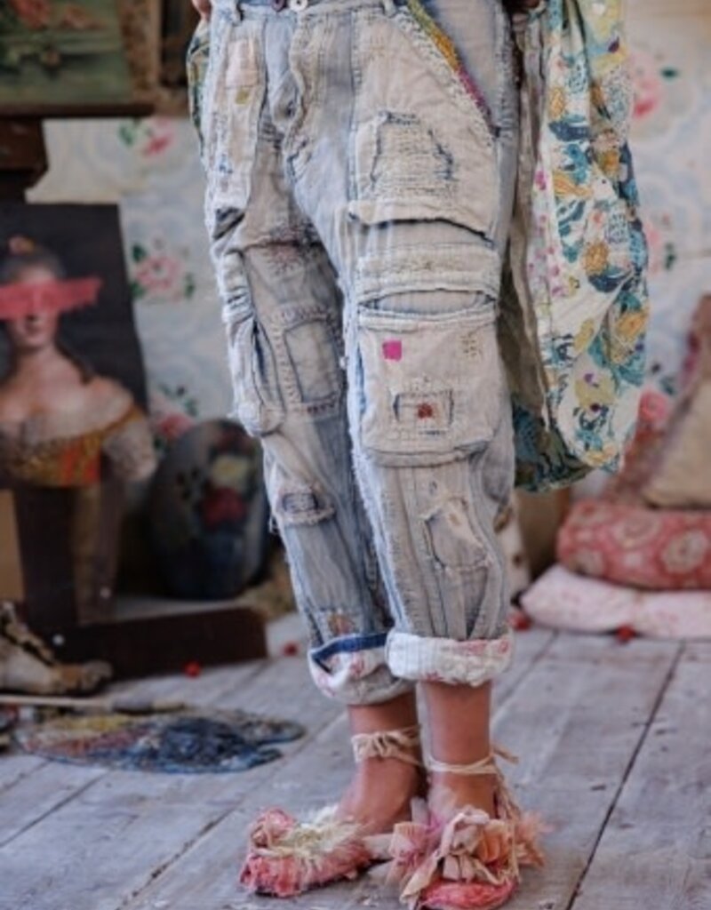 Magnolia Pearl Magnolia Pearl Quilted Tatum Cargo Denim Pants 819 Washed Indigo