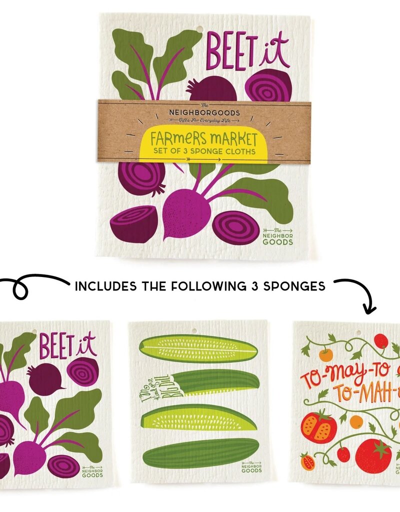 The Neighborgoods The Neighborgoods Farmers Market Sponge Cloth Set 3