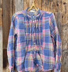 CP Shades CP Shades Claudine Linen Shirt 323-5253 Blue/Pink Plaid