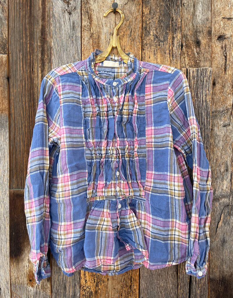 CP Shades CP Shades Claudine Linen Shirt 323-5253 Blue/Pink Plaid