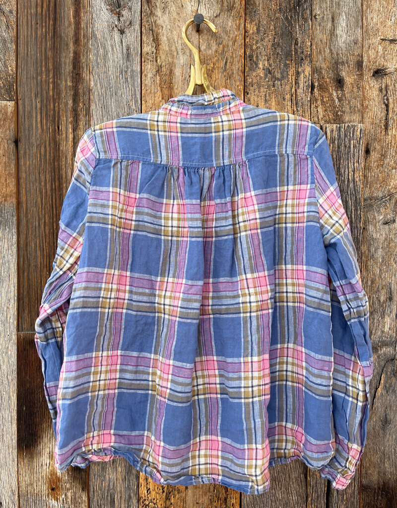 CP Shades CP Shades Claudine Linen Shirt 323-5253 Blue/Pink Plaid