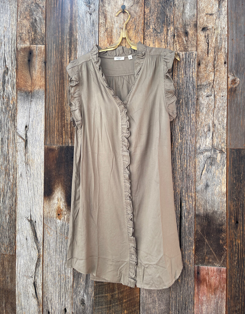 Dylan Dylan Lilly Ruffle Dress w/ Pockets Olive
