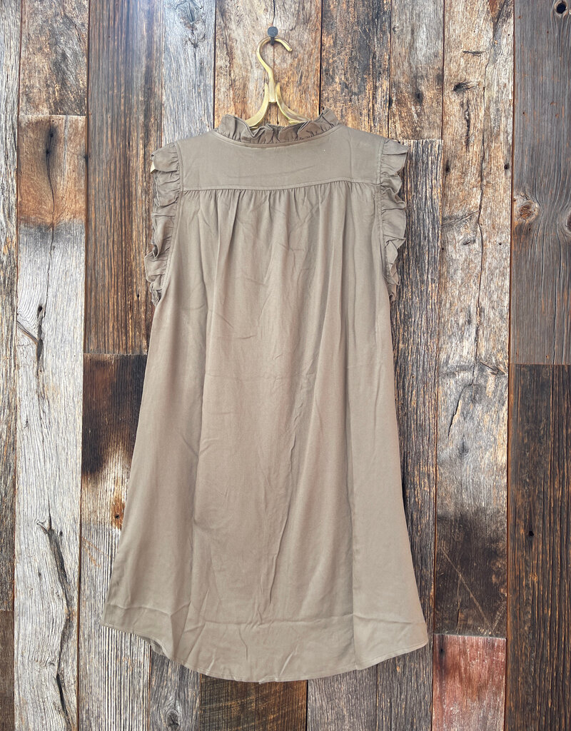 Dylan Dylan Lilly Ruffle Dress w/ Pockets Olive