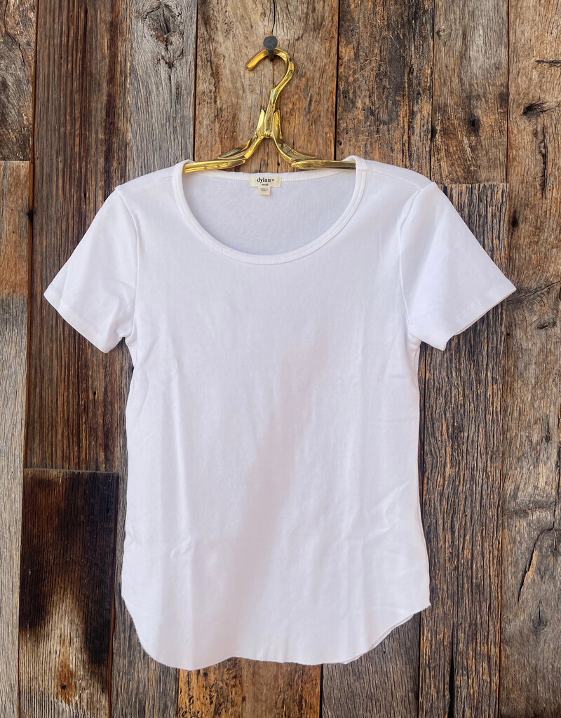 Dylan Dylan S/S Jude Rib Top White
