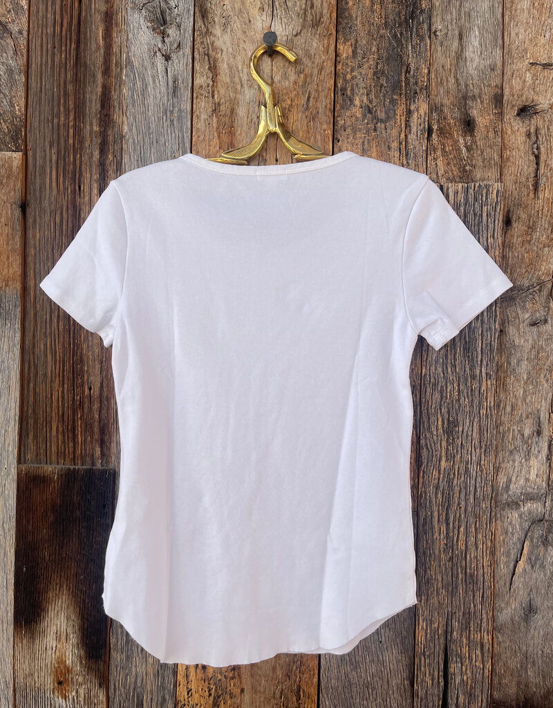 Dylan Dylan S/S Jude Rib Top White