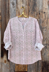 Dylan Dylan Roll-Up Sleeve Shirt Blush
