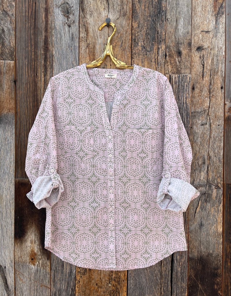 Dylan Dylan Roll-Up Sleeve Shirt Blush
